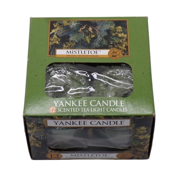 Yankee Candle MISTLETOE Set-12 Scented Tea Light Candles Box Made In USA - Picture 1 of 4